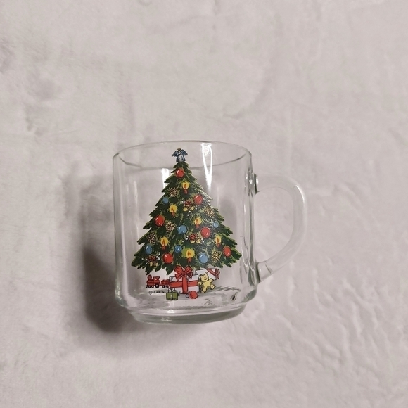 𝅺Sabin Vintage Clear Glass Christmas Tree Coffee Mug - Picture 8 of 11